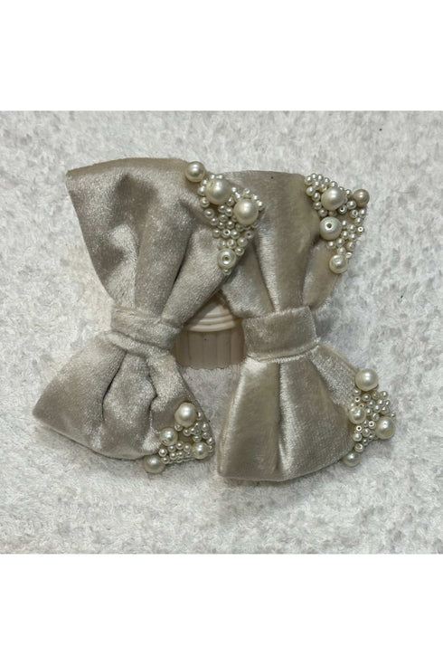 Beaded Velvet Bows - Small