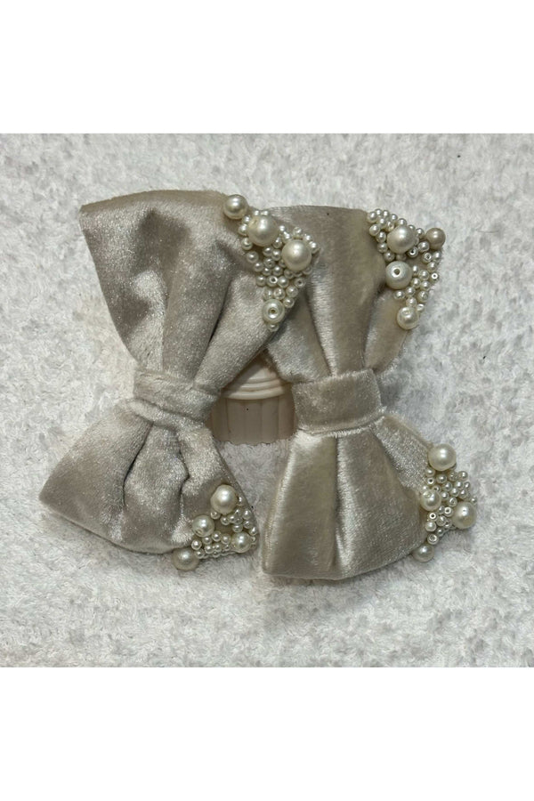 Beaded Velvet Bows - Small