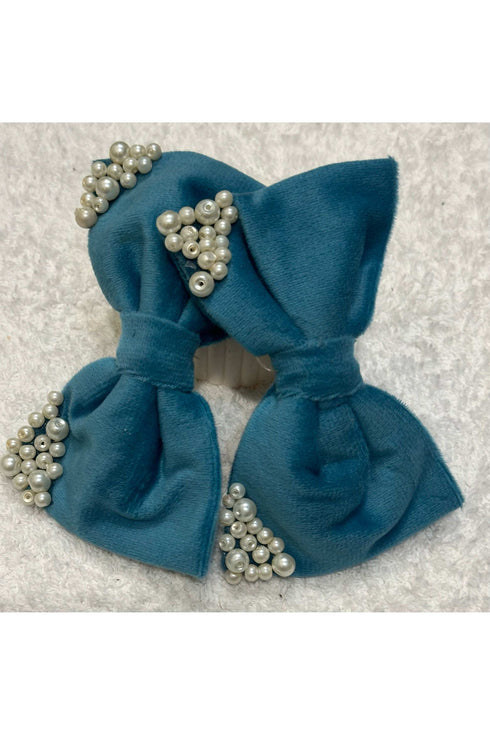 Beaded Velvet Bows - Small