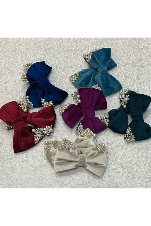 Beaded Velvet Bows - Small