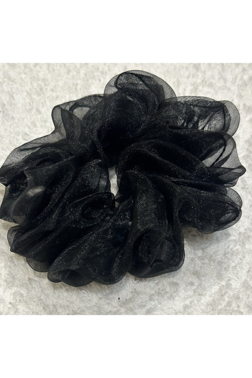 Organza Black Scrunchine